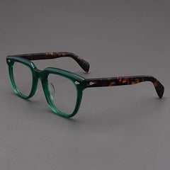 Jolina Retro Rectangle Glasses Frame Rectangle Frames Southood Green Leopard 