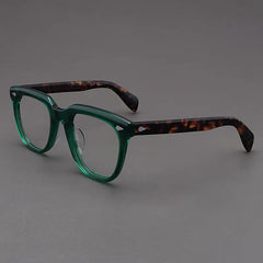 Jolina Retro Rectangle Glasses Frame Rectangle Frames Southood Green Leopard 