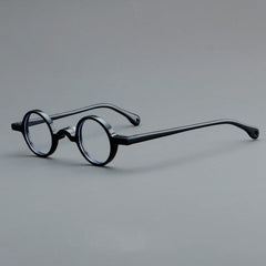 Jordi Small Round Acetate Glasses Frame Round Frames Southood Black 