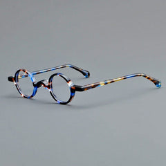 Jordi Small Round Acetate Glasses Frame Round Frames Southood Blue-leoard 