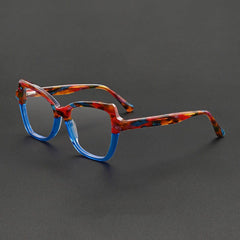 Juana Retro Cat Eye Glasses Frame Cat Eye Frames Southood Blue Leopard 