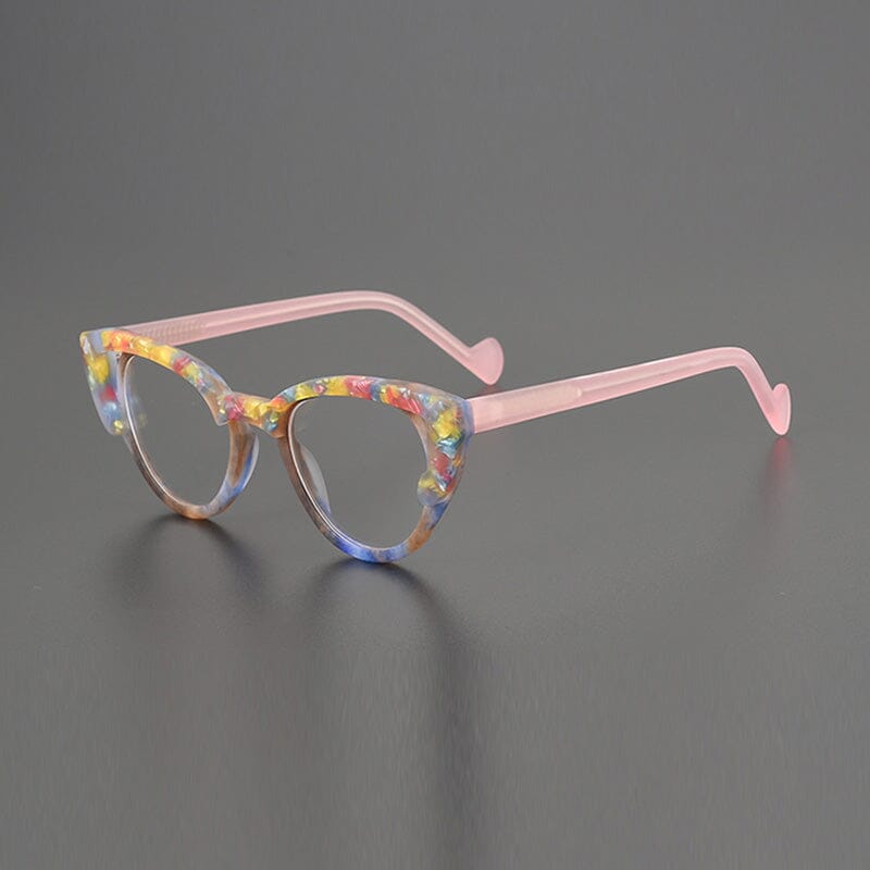 Judy Colorful Acetate Eyeglasses Frame Cat Eye Frames Southood Matte Colorful 