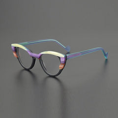 Judy Colorful Acetate Eyeglasses Frame Cat Eye Frames Southood Matte Colorful Black 
