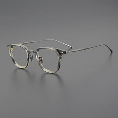 Jyll Titanium Square Glasses Frame Rectangle Frames Southood Leopard gun 