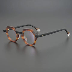 Kaberi Retro Round Acetate Eyeglasses Frame Round Frames Southood Matte LeopardBlack 