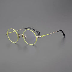 Kady Round Titanium Eyeglasses Frame Round Frames Southood Green Gold 