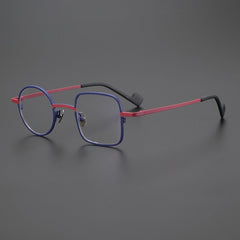 Kalen Titanium Glasses Frame Geometric Frames Southood Matte Blue Red 