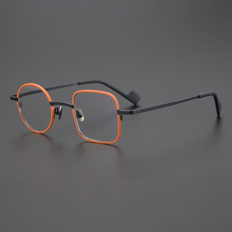 Kalen Titanium Glasses Frame Geometric Frames Southood Matte Orange Black 