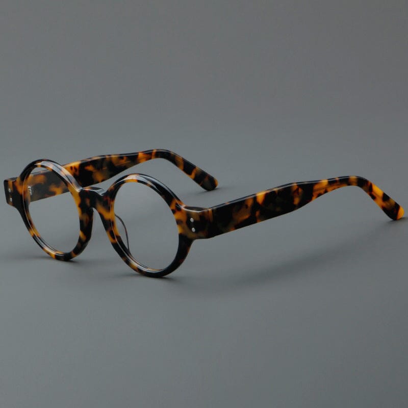 Kalib Retro Acetate Glasses Frame Round Frames Southood Leopard 