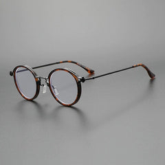 Kay Retro Round Optical Metal Glasses Frame Round Frames Southood Leopard 