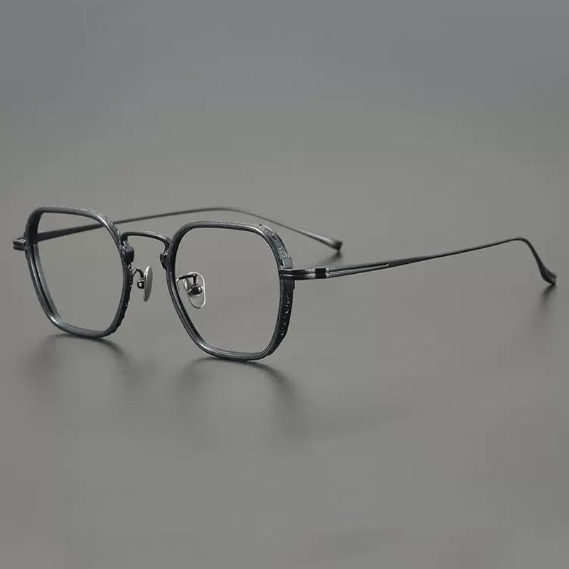 Keanu Retro Titanium Eyeglasses Frame Geometric Frames Southood Black 