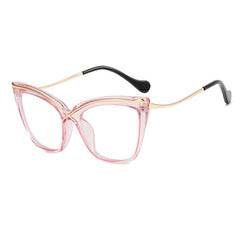 Kelsey Oversized Transparent Glasses Frame Cat Eye Frames Southood Pink 