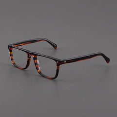 Kev Retro Acetate Optical Glasses Frame Rectangle Frames Southood Stripe Leopard 