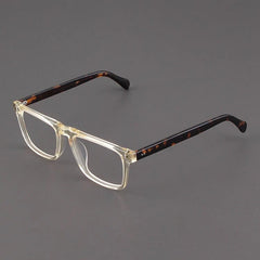 Kev Retro Acetate Optical Glasses Frame Rectangle Frames Southood Yellow Leopard 