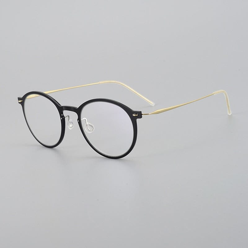 Kilworth Ultra light Titanium Round Glasses Frame Round Frames Southood Black god 