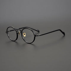 Kin Vintage Acetate Round Glasses Frame Round Frames Southood Black-Round 