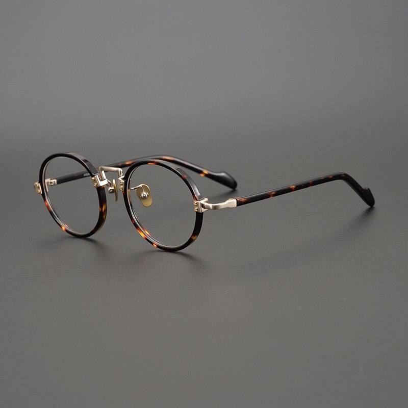Kin Vintage Acetate Round Glasses Frame Round Frames Southood Leopard-Round 