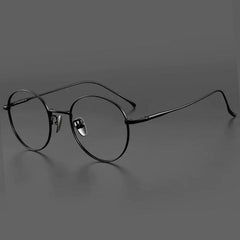 Kingston Vintage Titanium Eyeglasses Frame Round Frames Southood Black 