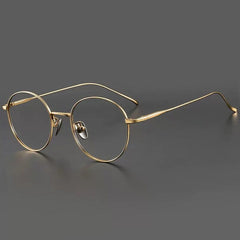 Kingston Vintage Titanium Eyeglasses Frame Round Frames Southood Gold 