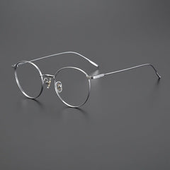 Kingston Vintage Titanium Eyeglasses Frame Round Frames Southood Silver 