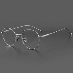 Kingston Vintage Titanium Eyeglasses Frame Round Frames Southood Silver 