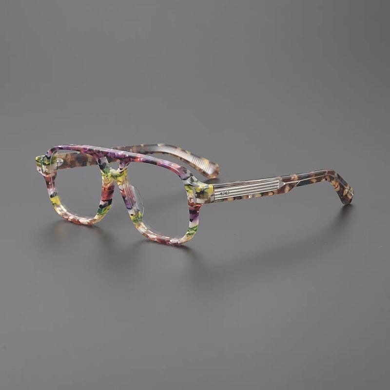 Koa Vintage Acetate Glasses Frame Aviator Frames Southood Purple Leopard 