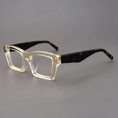 Kord Vintage Acetate Glasses Frame Rectangle Frames Southood Yellow Leopard 