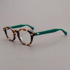Kris Retro Acetate Glasses Frame Oval Frames Southood Leopard Green 