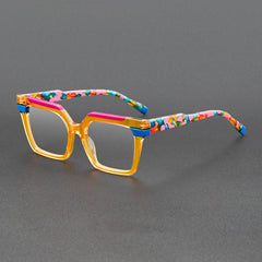 Kropp Vintage Acetate Glasses Frame Rectangle Frames Southood Clear Orange 