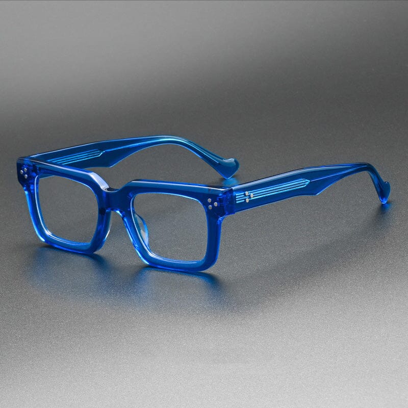 Kyle Vintage Acetate Glasses Frame Rectangle Frames Southood Clear Dark Blue 