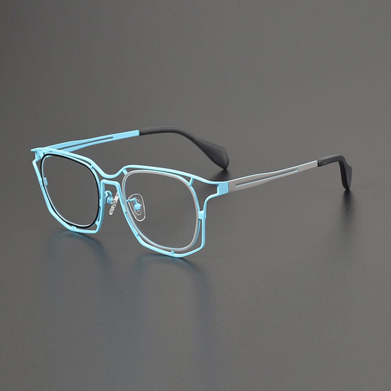 Lamb Colorful Geometric Titanium Glasses Frame Geometric Frames Southood Blue 
