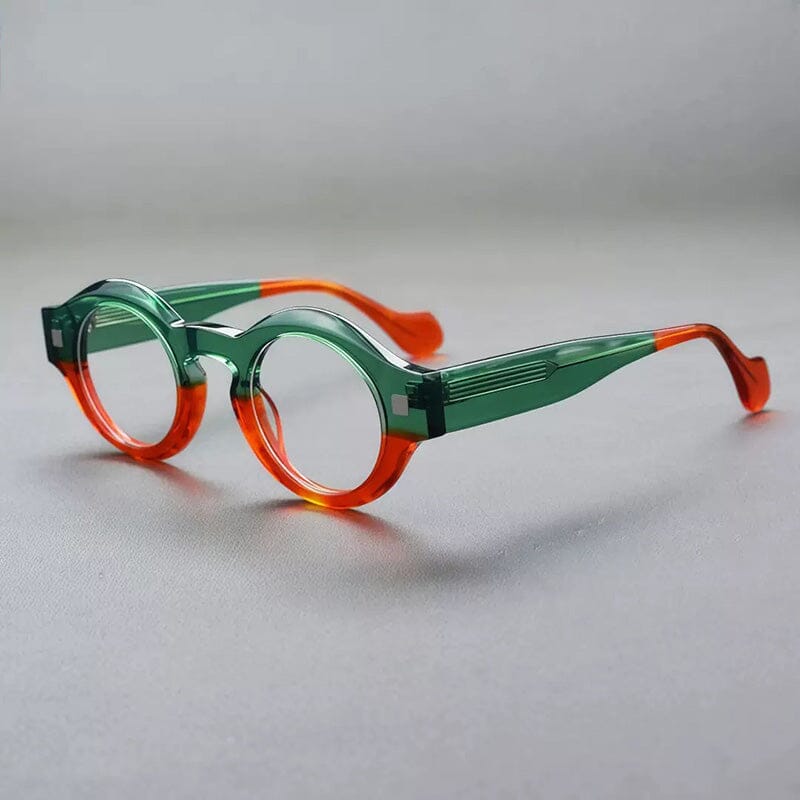 Lamine Vintage Acetate Glasses Frame Round Frames Southood Green Red 
