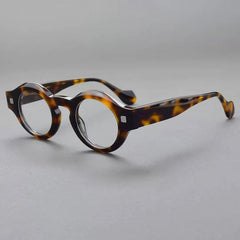 Lamine Vintage Acetate Glasses Frame Round Frames Southood Leopard 