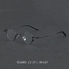 Lance Retro Titanium Glasses Frame oval frame Southood Black 