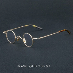 Lance Retro Titanium Glasses Frame oval frame Southood Gold 
