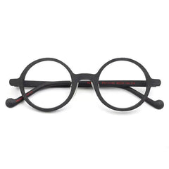 Lang Vintage Round Acetate Frame Round Frames Southood Wood Grain Black 