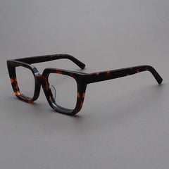 Lanzo Retro Acetate Glasses Frame Rectangle Frames Southood Leopard 