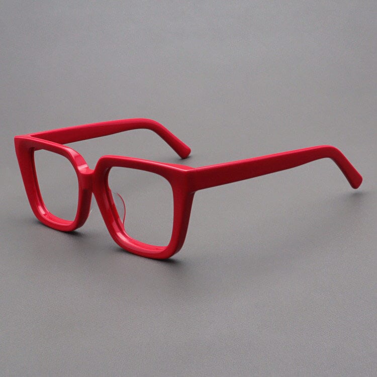 Lanzo Retro Acetate Glasses Frame Rectangle Frames Southood Red 