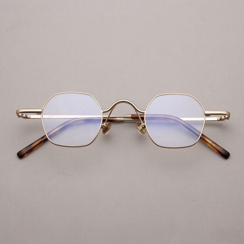 Larz Retro Alloy Glasses Frame Rectangle Frames Southood Gold 