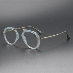 Laver Retro Aviator Acetate Glasses Frame Aviator Frames Southood Clear Green 