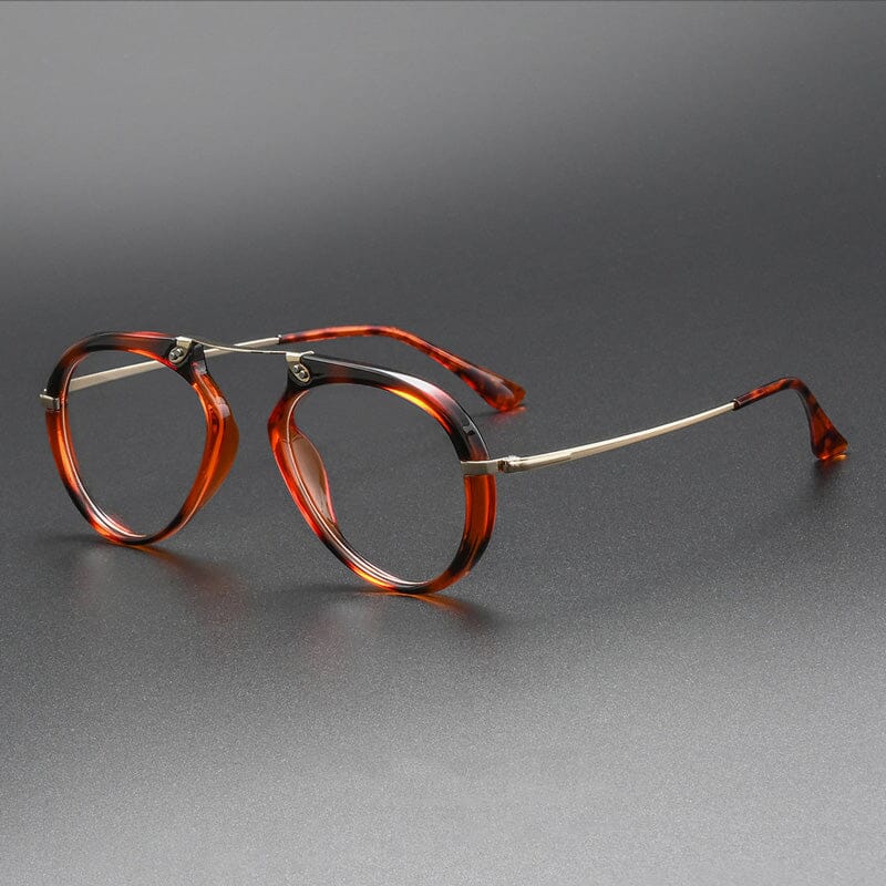 Laver Retro Aviator Acetate Glasses Frame Aviator Frames Southood Leopard 