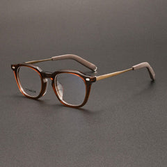Learner Acetate Titanium Glasses Frame Rectangle Frames Southood Clear Dark Tea 