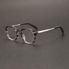 Learner Acetate Titanium Glasses Frame Rectangle Frames Southood Gray Stripe 