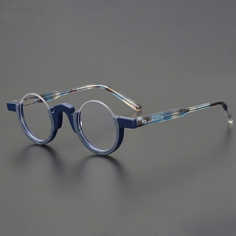 Legend Acetate Half Round Glasses Frame Round Frames Southood Blue 