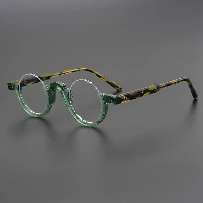 Legend Acetate Half Round Glasses Frame Round Frames Southood GreenClear 
