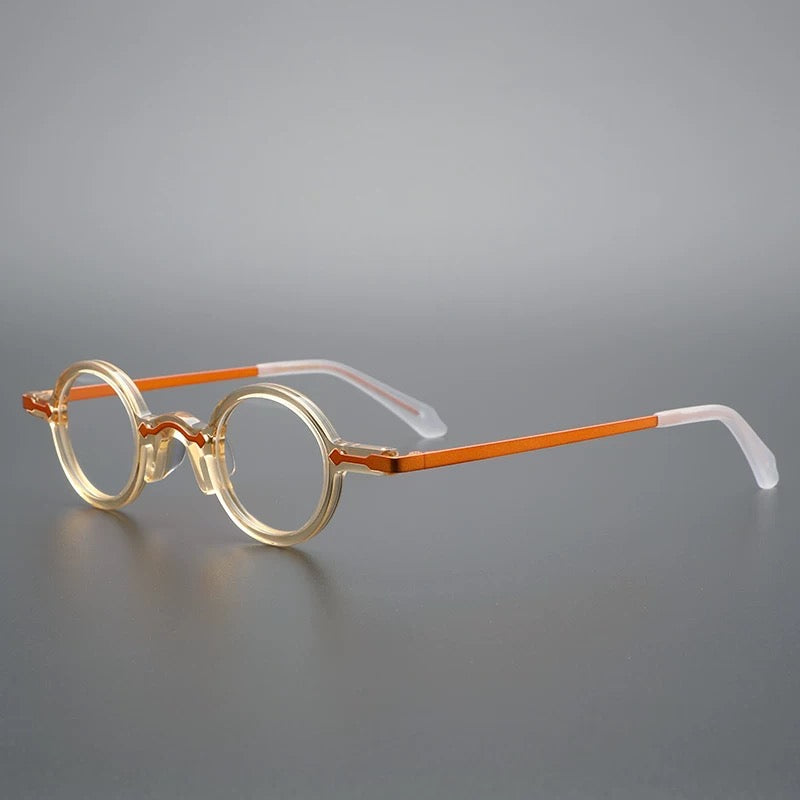 Leif Retro Small Round Acetate Glasses Frame Round Frames Southood Orange 