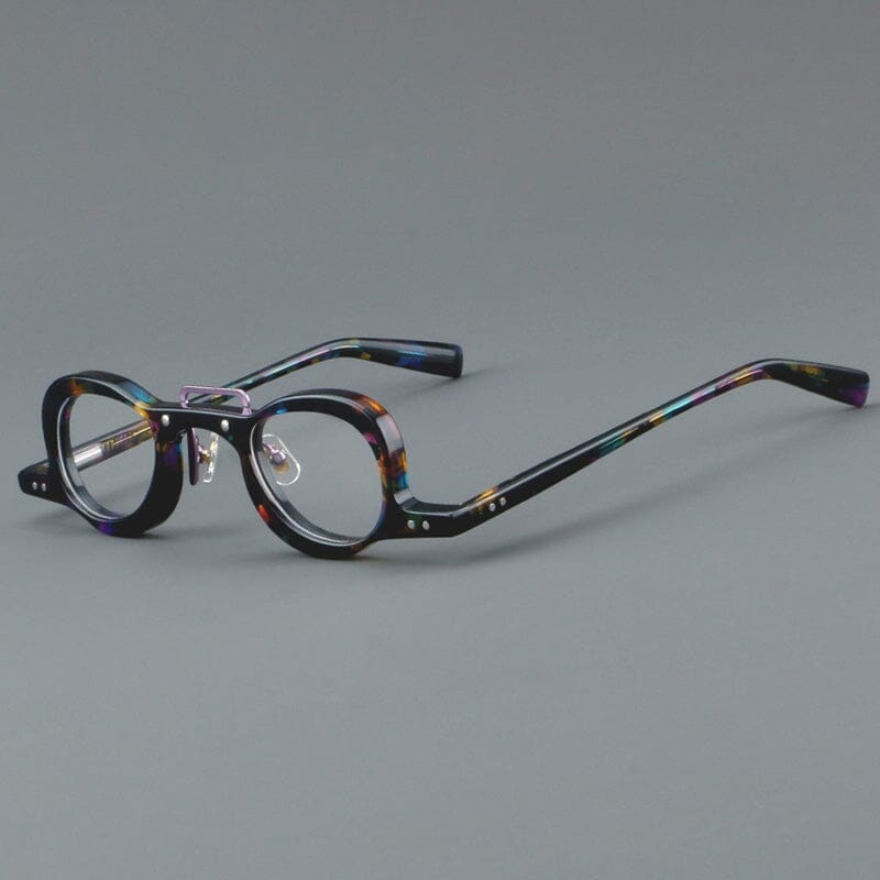Lennon Personality Funny Small Acetate Glasses Frame Round Frames Southood Purple Leopard 
