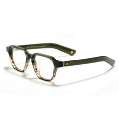Leroy Vintage Acetate Eyeglasses Frame Rectangle Frames Southood Green Brown 