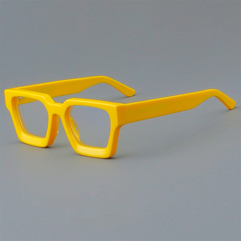 Lew Vintage Square Acetate Glasses Frame Rectangle Frames Southood Yellow 