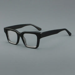 Lews Vintage Square Acetate Glasses Frame Rectangle Frames Southood Black 